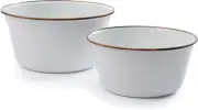 Barebones Living EnamelMixing Bowl Set Vintage-Inspired Design Steel Durable 397