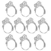 20Pcs Round Rotation Alloy Open Back Bezel Pendants Resin Frame, Silver Tone