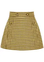 Plan C Checked Wool Mini Skirt - Multicoloured - 8 8