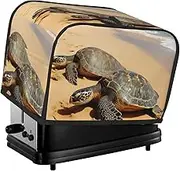 turtles on the beach Toaster Cover 2 Slice Bread Machine Covers Waterproof Universal Size Kitchen Small Appliance Cover with Hang Loop, Dust and Fingerprint Protection