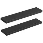 Floating Shelves, Wall Shelf Set of 2, 39.4 Inch Hanging 39.4 Inches Black