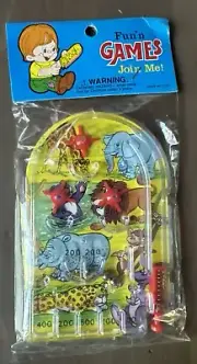 Vintage Pinball Game Pocket Mini Fun’nGames Collectible Animal Theme Party Favor