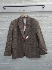 New Sinha Stanic Meare Plaid Wool Blend Blazer Size XLarge (US) Khaki