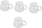 Amosfun 4pcs Small Server Glass Tea Pitcher Pot Cold Brew Decanter Espresso Machine Pot Coffee Wire Spout for Home Kitchens