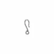.925 Sterling Silver Hammered 3-Strand Hook & Eye 25.75x08.75mm Specialty Clasp