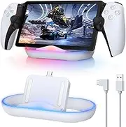 Charging Stand for PS Portal Remote Player, Portable Charge Dock Station with 14 RGB Light Modes and Type-C Cable, Charge Base Holder Accessories for PlayStation 5 Portal Console