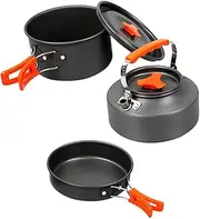 Generic 1Set Outdoor Cookware for People Portable Camping Cooking Utensils Easy Clean Picnic Frying Pan Kitchen Essentials for Hiking and BBQ