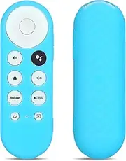Luminous Blue Remote Case Fit for 2020 Google TV Chromecast 4K Voice Remote Lightweight Anti-Slip Skin-Friendly Silicone Skin Sleeve(Only Cover)