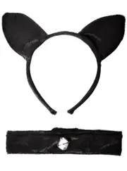 Lush Black Velvet Cat Costume Accessory Set
