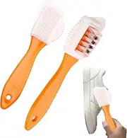 [Generic] Footwear Care Brush – Texture Polisher, Boot Buffing Tool, Loafer Scrub Brush | Non-Slip Ergonomic Wood Handle, Deep Cleaning Rough Application Bags, Belts, Dress Shoes, Travel Kits