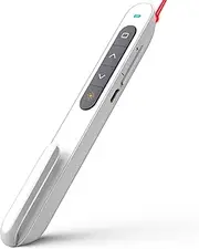 【Rechargeable NORWII N76 Wireless Presenter Rechargeable 100M/330FT, Hyperlink Volume Presentation Clicker for Powerpoint Remote Slide Advancer 2.4GHz (White)