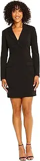 [Maggy London] Women's Long Sleeve Tuxedo Dress Wear to Work, SLD Cloud CRP