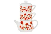 Ashdene Red Poppies New Bone China 400ml Tea For Two Teapot w 200ml Mug Cup Set