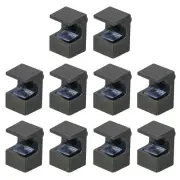 10 Pcs Glass Shelf Brackets, Zinc Alloy Glass Clamp for 7mm, Black
