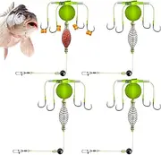 Carp Fishing | 4X Spring Bait Cage Fishing Hooks - Sports & Outdoor Recreation Accessories, Bait Holder for Freshwater and Seawater