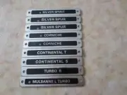 Rolls-Royce Bentley Metal Plate Available For Various Car Models, Silver Spur, S