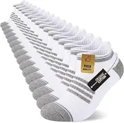 [COOVAN] Mens Ankle Socks 8 Pairs Cotton Cushioned Breathable Athletic Tab Running Anti-Blister Sports Socks
