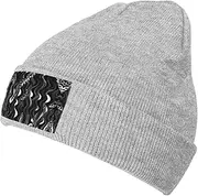 [YANYU] Black White Snake Skin Pattern Print Windproof Hat Beanie Hat Winter Hat Beanie Hat Soft Knit Cap for Men and Women, Gray, One Size