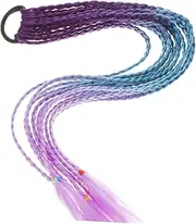 DECOMELODY Braided Synthetic Hairpieces for Ponytail Extensions No Damage Hair Rope for Cosplay Weddings and Daily Wear Fashion Hair Accessories