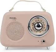 Roxel RFM01 Retro FM Radio Party speaker – Timeless Design, Superior Sound, FM Radio, MP3 Playback & Wireless BT Streaming, Perfect as a Gift (Cream)