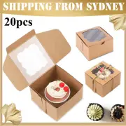 20PCS Cupcake Box Muffin Wedding Party Gift Cup Cake Boxes With Clear Window AUS