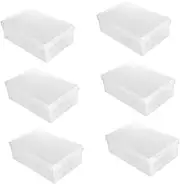 ANDRESLAD 6PCS Boxes Transparent Shoe Boxes Plastic Storage Containers for Organizing Shoes for Home Closet Shop Use