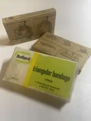 Vintage Medical Bandages, Medical Supply Co Gauze Compress Triangular Bandage