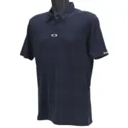 Oakley Aero Stripe Jacquard Polo Mens S Small Fathom Navy Blue Golf Regular Tee