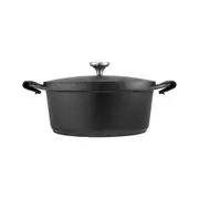 Agile Non-Stick Aluminium 28cm/6.3L Casserole w/ Lid Baking/Cookware Round Black