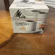 MACY'S THE CELLAR MIA CUCINA ESPRESSO Set of 4 CUPS/SAUCERS VINTAGE Free Shippin