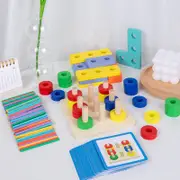 3-in-1 Multi-Directional Learning Game & Wooden Shape Sorter Toy for K