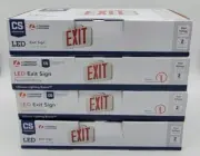 4 LED Exit Signs Nicad Battery - Direct Wire Dual Voltage 120 or 277 Contractor