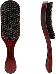 Bristle Hair Brush and Professional Massage Comb,Stiff Bristles Hairbrush for Beard Styling,Hair Brush for Men and Women,for Detangling,Smoothing,Wave Styles,Soft on Scalp,Restore Shine and Texture