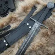 Hand Forged Damascus Steel Sword Medieval Razor Sharp Viking Sword With Sheath
