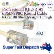 Professional RJ12 6P6C to RJ45 8P8C Copper Cable ⌀0.5mm Reinforced Round 4m