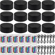 VANSIHO 16 colors 3D LED night light base fit for DIY 3d illusion pattern on Acrylic blanks for kids/boys/girls,12 sets 3D night lamp with remote control USB cable(12PACKS)