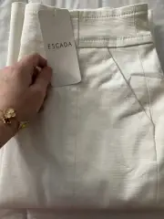 Escada Silk White/ Pearly A Line Skirt New With Tag Nwt Original Prince $800