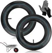 2 Pcs Inner tube 3.50-8 for wheelbarrow wheel with Straight Valve Inflatable Replacement Innertube, Universal Inner Tube for Sack Barrow Hand Trucks Garden Carts Trolley, Wheel Barrow Tyre
