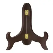 7" Easel Plate Holder, Wooden Folding Display Stand Brown for Picture Frame