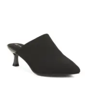 NEW ANNE KLEIN BLACK TEXTILE POINTY COMFORT PUMPS MULES SIZE 7.5 M