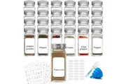 24 Pcs Glass Spice Jars Bottles with Spice Labels (120ml each bottle)