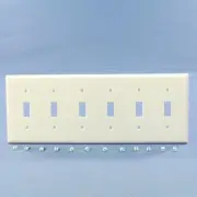 Cooper 2156W White 6-Gang Toggle Light Switch Cover Plastic Thermoset Wallplate