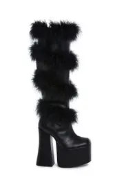 [Sugar Thrillz] It's Cold Outside Platform Boots - Black