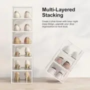 SEE SRPING XXLarge Shoe Storage Box Fit Size 12Clear Plastic Stackable Organizer