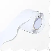 60 Feet Bulletin Board Borders, Pure White Scalloped Rolled Border Trim Board Border with Wavy Line Design Decoration for School, Classroom & Offices