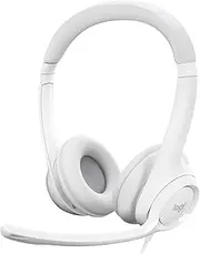 Logitech H390 Wired Headset for PC/Laptop, Stereo Headphones with Noise Cancelling Microphone, USB-A, in-Line Controls, Works with Chromebook - Off White