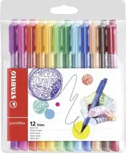 Stabilo Pointmax Fibre Tip Pen 0.8Mm Line Assorted Colours Wallet 12
