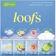 Loofs On-the-Go Body Cleansing Cloths - 50 CT Large, Biodegradable Wipes for Instant Freshness - Perfect for Travel, Post-Workout, and Quick Clean-Ups