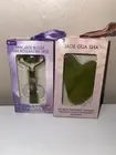 B-Pure Facial Massage Tool Gua Sha Green New in Box + Mini Jade Facial Roller