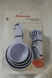 KitchenAid Measuring Cups Spoons Teaspoon Set Lavender Cream 9 Piece Combo Stack